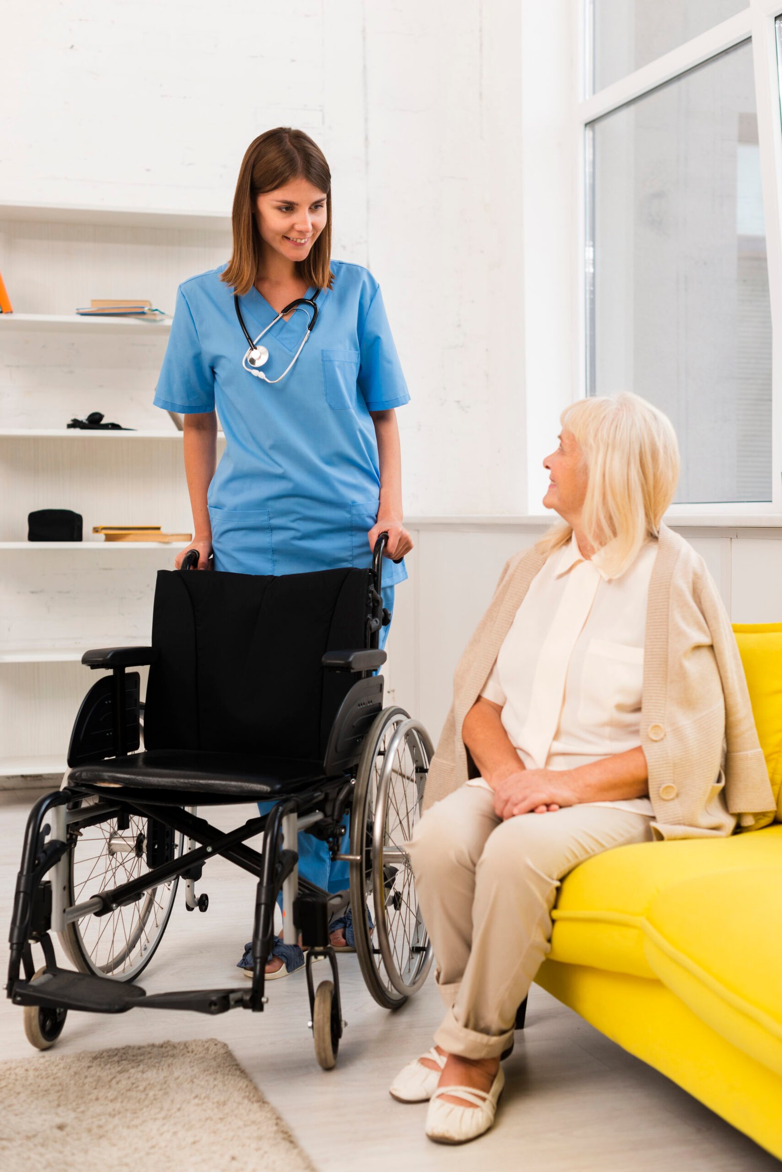nurse-getting-wheelchair-old-woman.